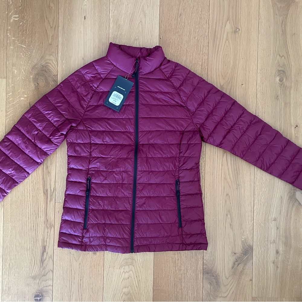 Asics Red Puffer Jacket Slim Quilted Design